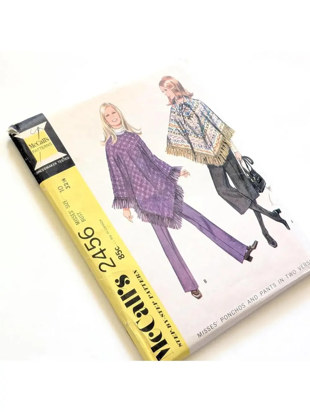 1970 Vintage McCall's 2456 Sewing Pattern for Ponchos & Pants